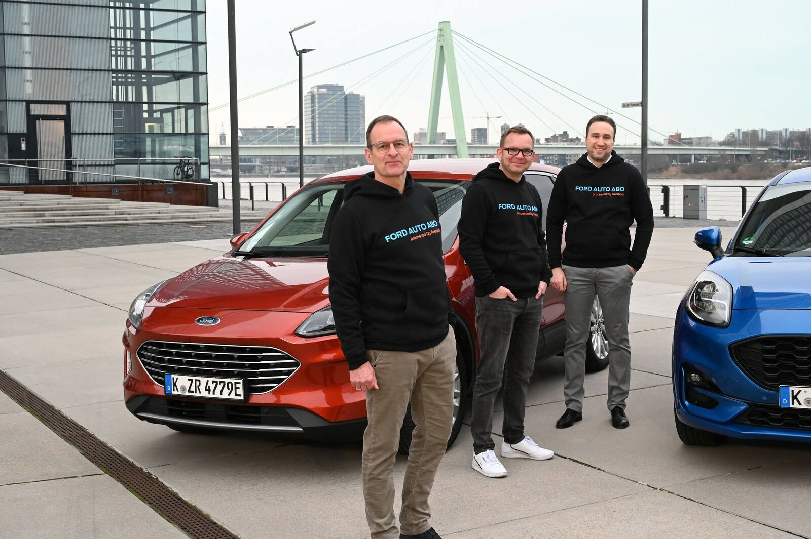 Gemeinsam unterwegs in Sachen Autoabo (v.l.): Stefan Wieber (Ford), Alexander Kaiser (Fleetpool) und Fabio Krause (Ford-Partnerverband).