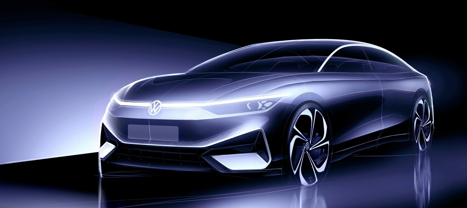 Vor der offiziellen Enthüllung präsentiert Volkswagen Designskizzen des ID.Aero.