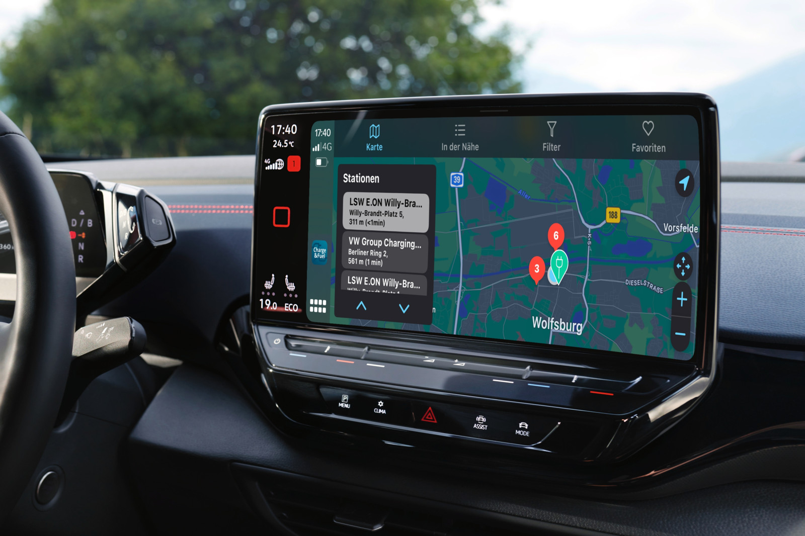 In Fahrzeugen, auf deren Infortainmentsystem Apple Carplay funktioniert, kann die Logpay-App integriert werden.